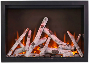 Amantii TRD-44 Traditional Smart Electric 44" Indoor / Outdoor WiFi Enabled Insert, Featuring a Multi Function Remote Control, Multi Flame Speeds, and Two 10 Piece Birch Log Sets