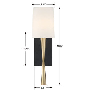 Trenton 1 Light Aged Brass Sconce TRE-221-AG