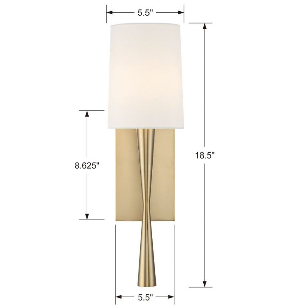 Trenton 1 Light Aged Brass Sconce TRE-221-AG