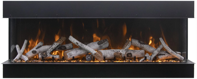 Amantii 40-TRU-VIEW-XL Tru View Deep Smart Electric - 40" Indoor / Outdoor WiFi Enabled 3 Sided Fireplace Featuring a depth of 14 1/4", MultiFunction Remote Control, Multi Speed Flame Motor, and a Selection of Media Options