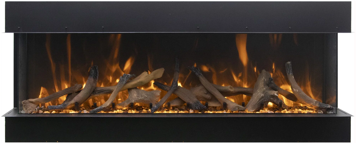 Amantii 60-TRV-XT-XL Trv View Extra Tall Smart Electric - 60" Indoor / Outdoor WiFi Enabled  3 Sided Electric Fireplace Featuring a 22" Height, MultiFunction Remote, Multi Speed Flame Motor, and a Selection of Media Options