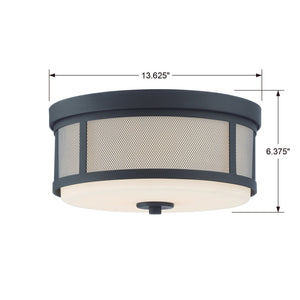 Trevor 2 Light Black Forged Flush Mount TRV-A3802-BF