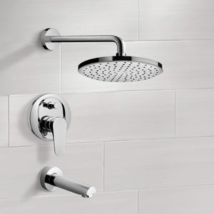 Chrome Tub and Shower Faucet Sets with 8" Rain Shower Head