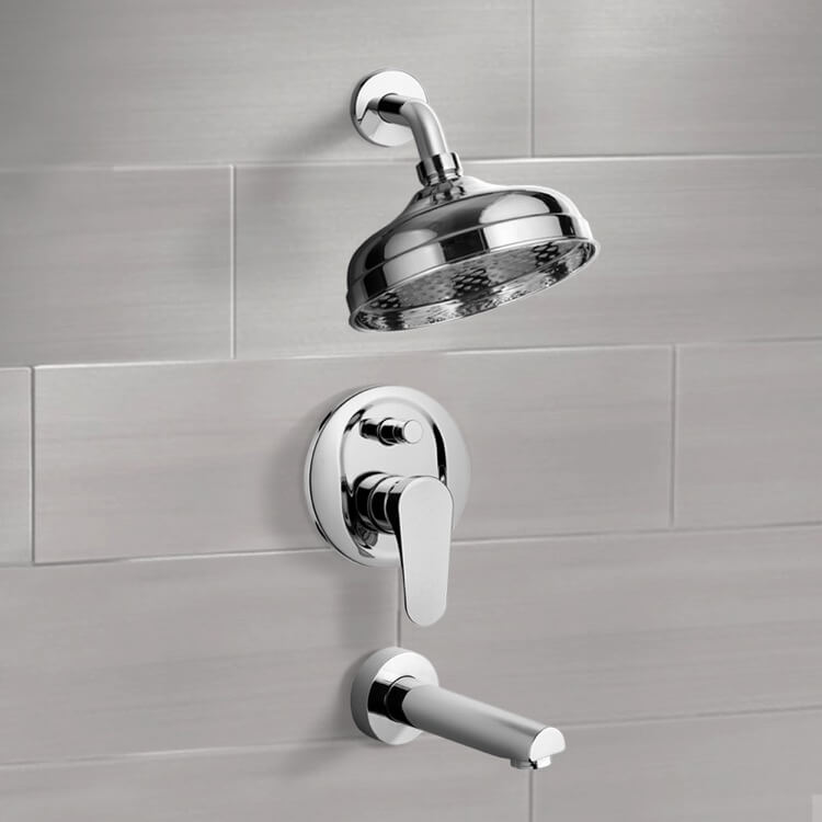 Tub and Shower Faucet Sets with 8" Rain Shower Head