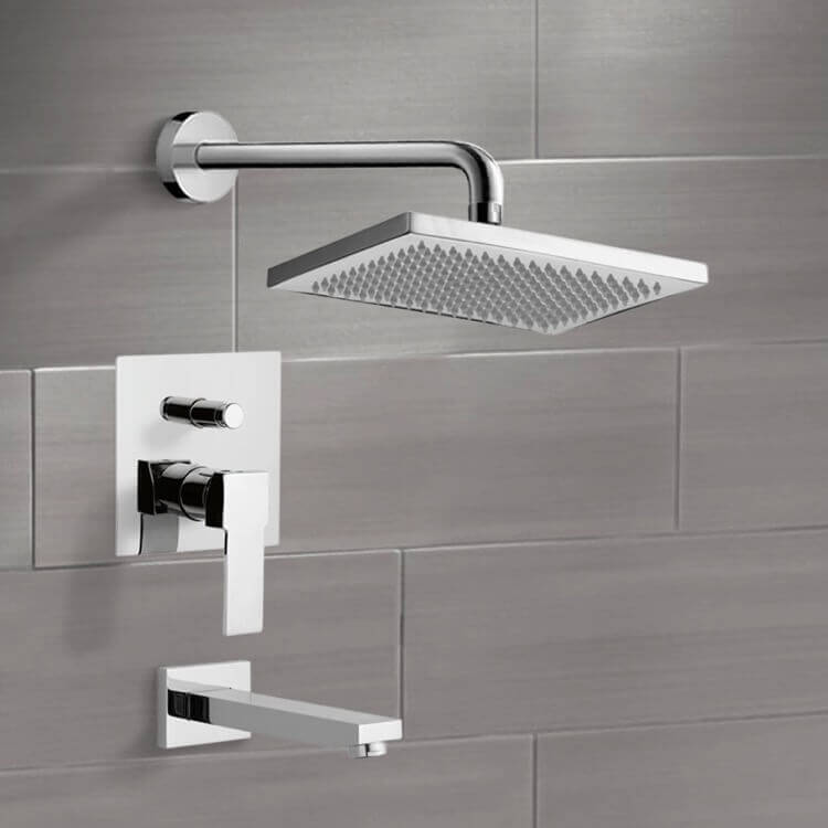 Tub and Shower Faucet Sets with 9.5" Rain Shower Head