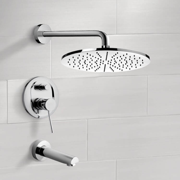 Tub and Shower Faucet Sets with 12" Rain Shower Head