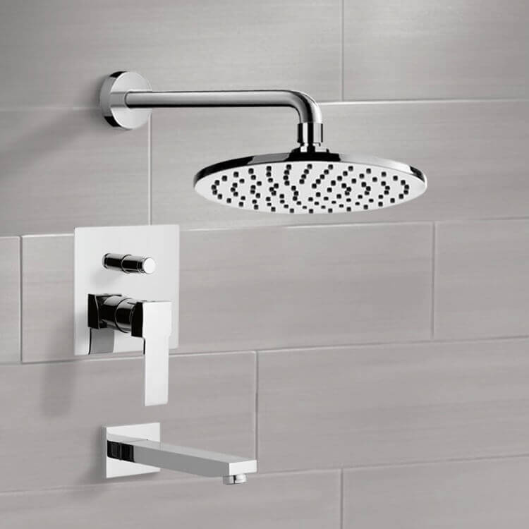 Tub and Shower Faucet Sets with 8" Rain Shower Head