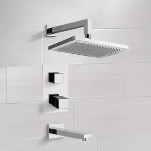 Thermostatic Tub and Shower Faucet Sets with 9.5" Rain Shower Head