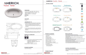 Americh TU7242TA2-WH Tucci 7242 - Tub Only / Airbath 2 - White