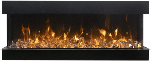 Amantii 60-TRV-XT-XL Trv View Extra Tall Smart Electric - 60" Indoor / Outdoor WiFi Enabled  3 Sided Electric Fireplace Featuring a 22" Height, MultiFunction Remote, Multi Speed Flame Motor, and a Selection of Media Options