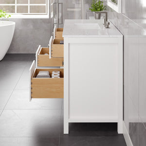 Artemis 42 in. White Single Sink Bath Vanity with Engineered Stone Top and Undermount Porcelain Sink
