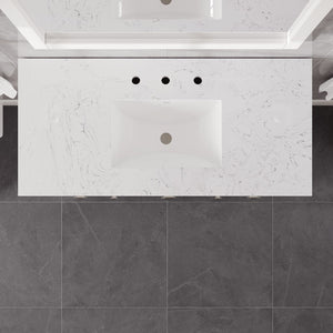 Artemis 42 in. White Single Sink Bath Vanity with Engineered Stone Top and Undermount Porcelain Sink