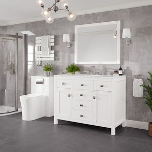 Artemis 42 in. White Single Sink Bath Vanity with Engineered Stone Top and Undermount Porcelain Sink