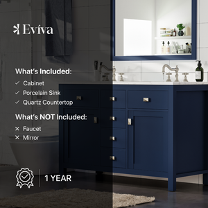 Artemis 48 in. Blue Double Sink  Bath Vanity with Engineered Top and Undermount Porcelain Sinks