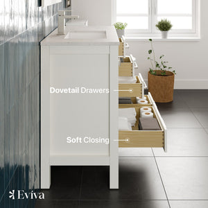 London 38 in. White Single Sink Bath Vanity with Carrara Quartz Top and Undermount Porcelain Sink
