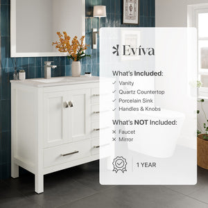 London 38 in. White Single Sink Bath Vanity with Carrara Quartz Top and Undermount Porcelain Sink