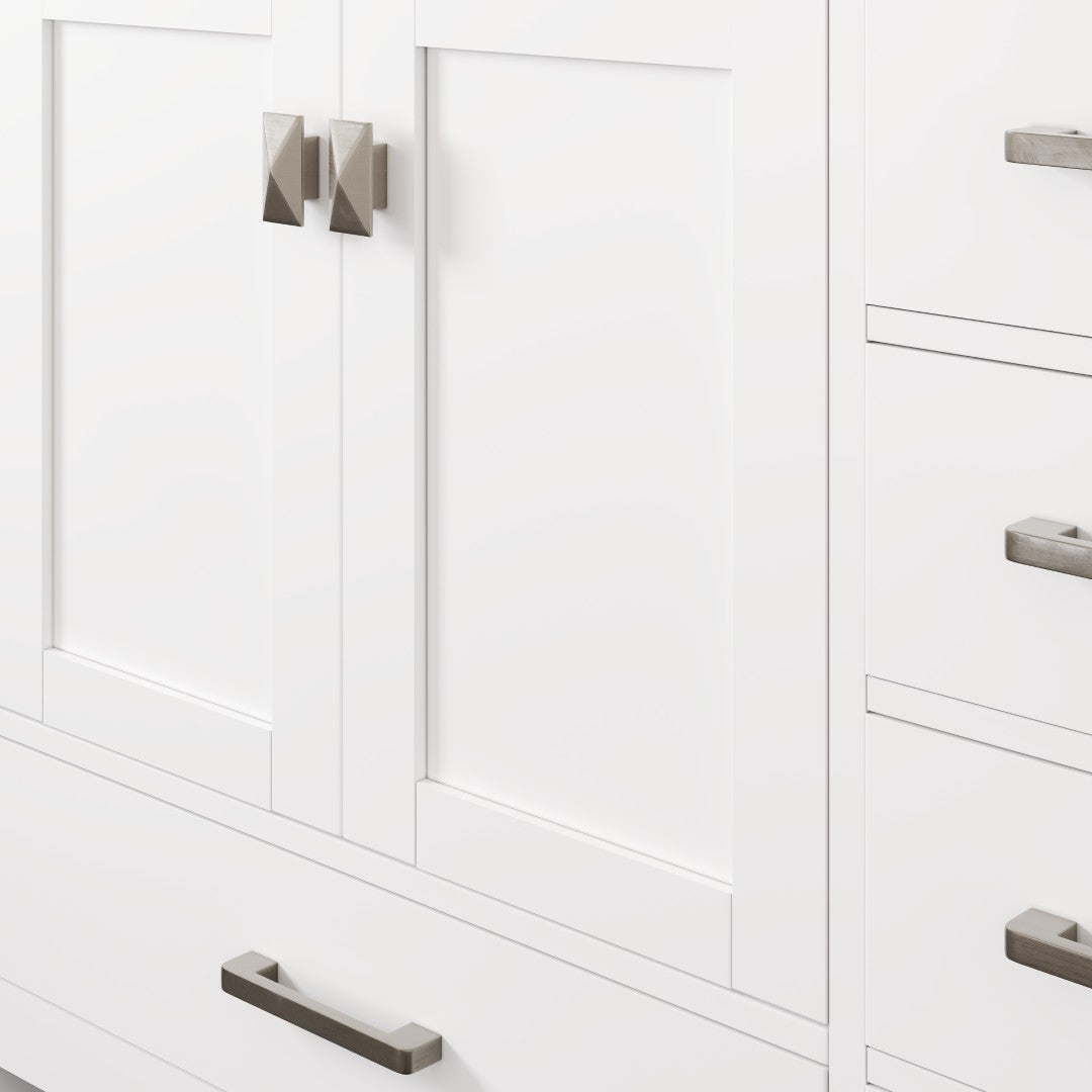 London 42 in. White Single Sink Bath Vanity with Carrara Quartz Top and Undermount Porcelain Sink