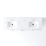 London 60 in. White Double Sink  Bath Vanity with Carrara Quartz Top and Undermount Porcelain Sinks