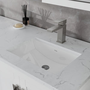 London 60 in. White Double Sink  Bath Vanity with Carrara Quartz Top and Undermount Porcelain Sinks