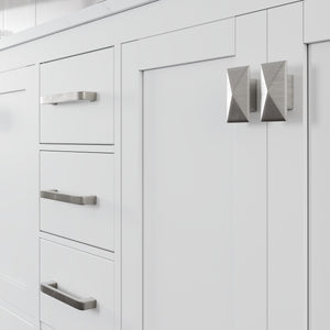 London 60 in. White Double Sink  Bath Vanity with Carrara Quartz Top and Undermount Porcelain Sinks
