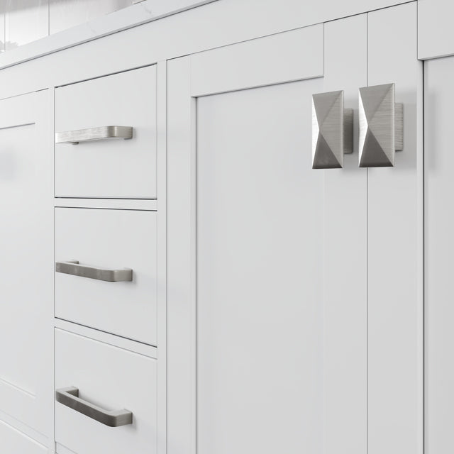 London 60 in. White Double Sink  Bath Vanity with Carrara Quartz Top and Undermount Porcelain Sinks