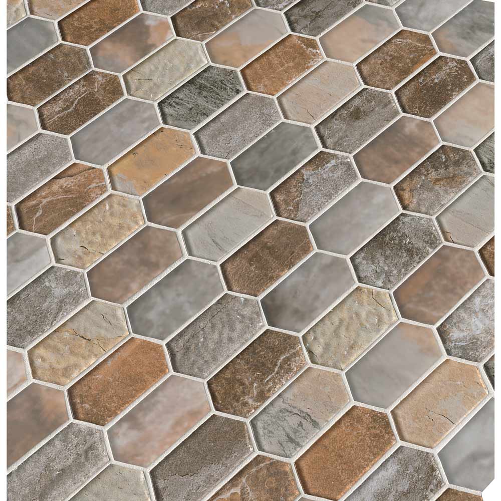 Taos picket 12X12 glass mesh mounted mosaic tile SMOT GLSPK TAOS8MM product shot multiple tiles angle view