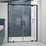 DreamLine Terrace 58 in. W x 72 in. H Semi-Frameless Pivot Shower Door in Satin Black