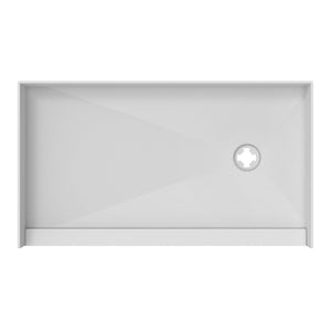 DreamLine TilePrime 30 in. D x 60 in. W x 3 in. H Single Threshold Shower Base, Right Drain