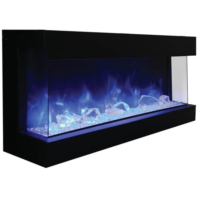 Amantii 60-TRU-VIEW-XL Tru View Deep Smart Electric - 60" Indoor / Outdoor WiFi Enabled 3 Sided Fireplace Featuring a depth of 14 1/4", MultiFunction Remote Control, Multi Speed Flame Motor, and a Selection of Media Options