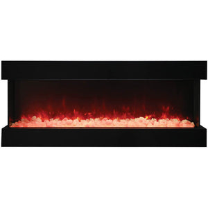 Amantii 60-TRU-VIEW-XL Tru View Deep Smart Electric - 60" Indoor / Outdoor WiFi Enabled 3 Sided Fireplace Featuring a depth of 14 1/4", MultiFunction Remote Control, Multi Speed Flame Motor, and a Selection of Media Options