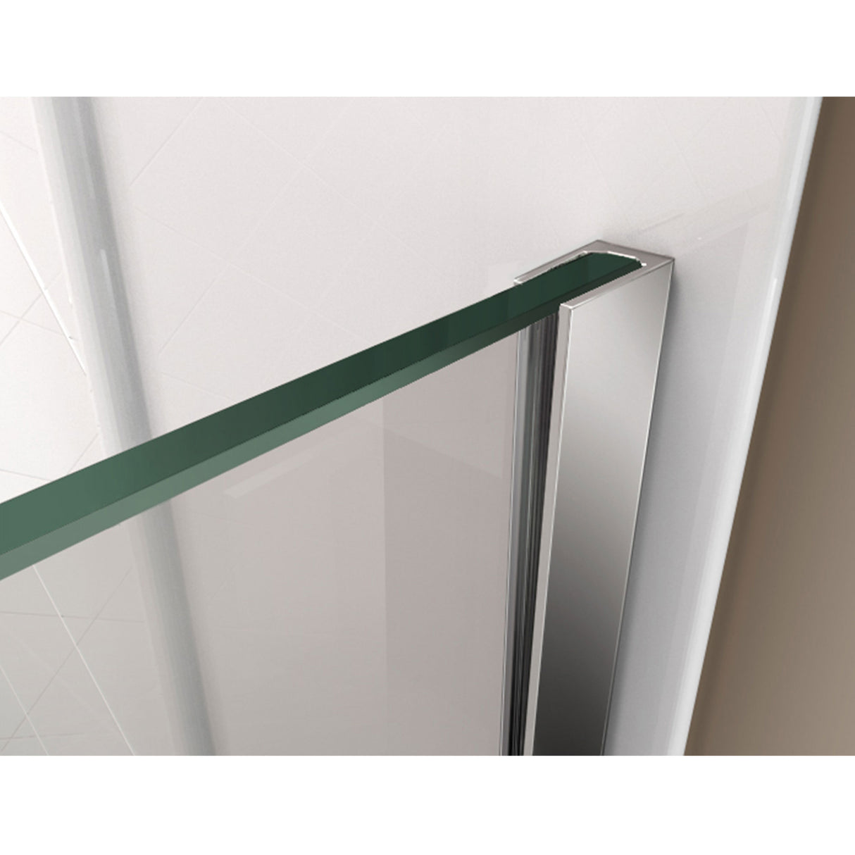 DreamLine Prism Plus 38 in. x 74 3/4 in. Frameless Neo-Angle Shower Enclosure in Chrome with Black Base