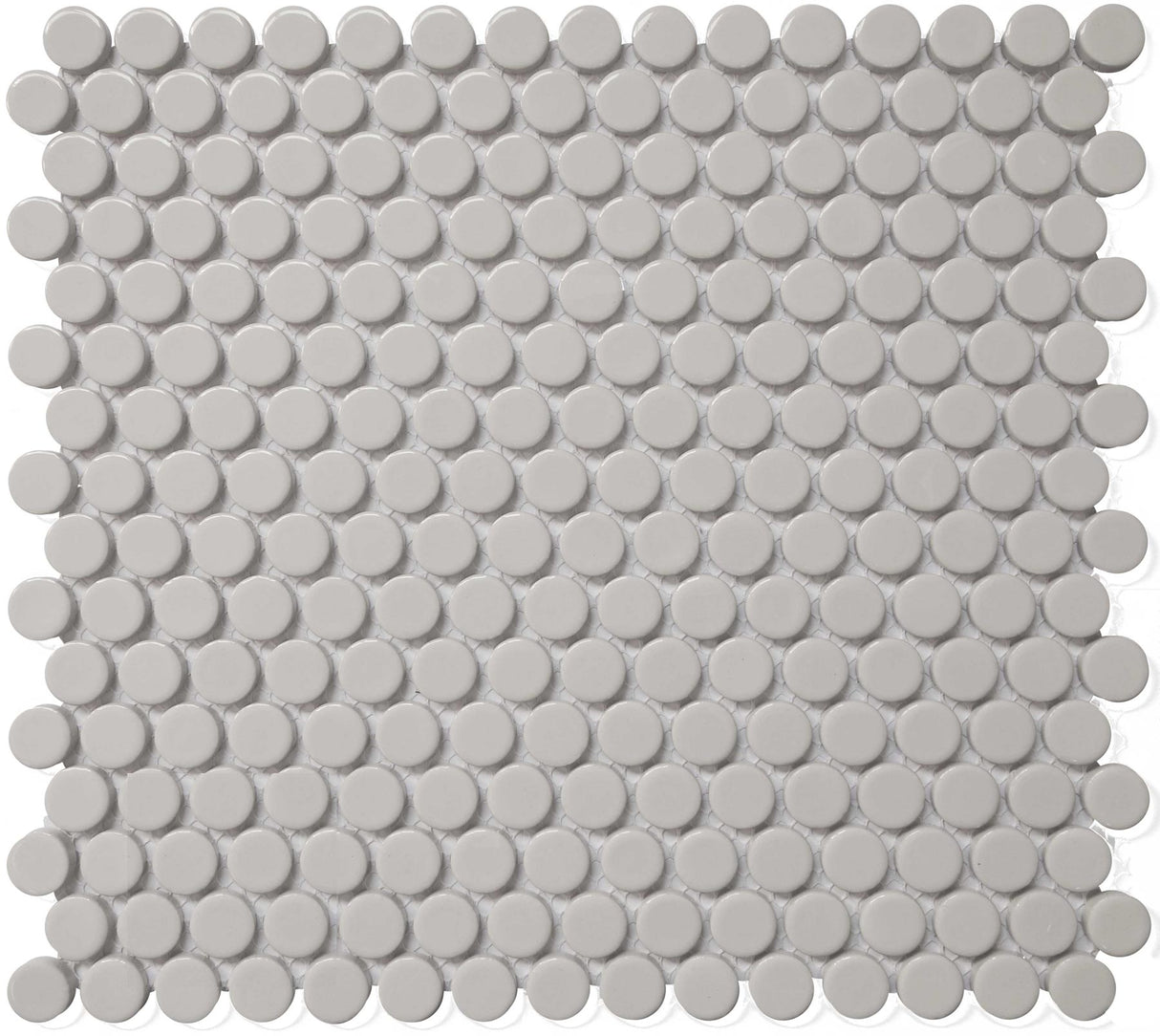 Roca Tile Usa Inc United States Ceramic Tile Cc Mosaics Ii Bright Tender Gray Penny Round Porcelain Mosaics. Ufcc117-12Mt 1 Sheet = 1 Sq. Ft.