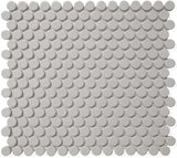 Roca Tile Usa Inc United States Ceramic Tile Cc Mosaics Ii Matte Tender Gray Penny Round Porcelain Mosaics. Ufcc116-12Mt 1 Sheet = 1 Sq. Ft.
