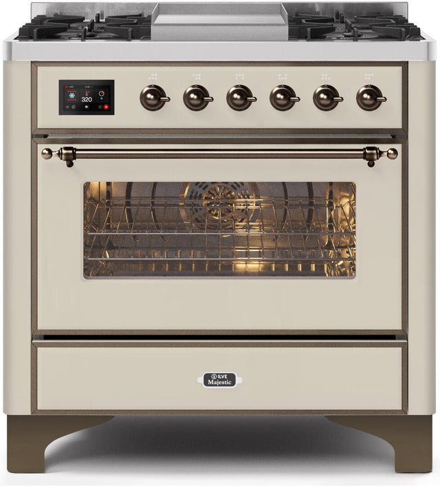 Ilve 36'' Majestic II Dual Fuel Liquid Propane Range