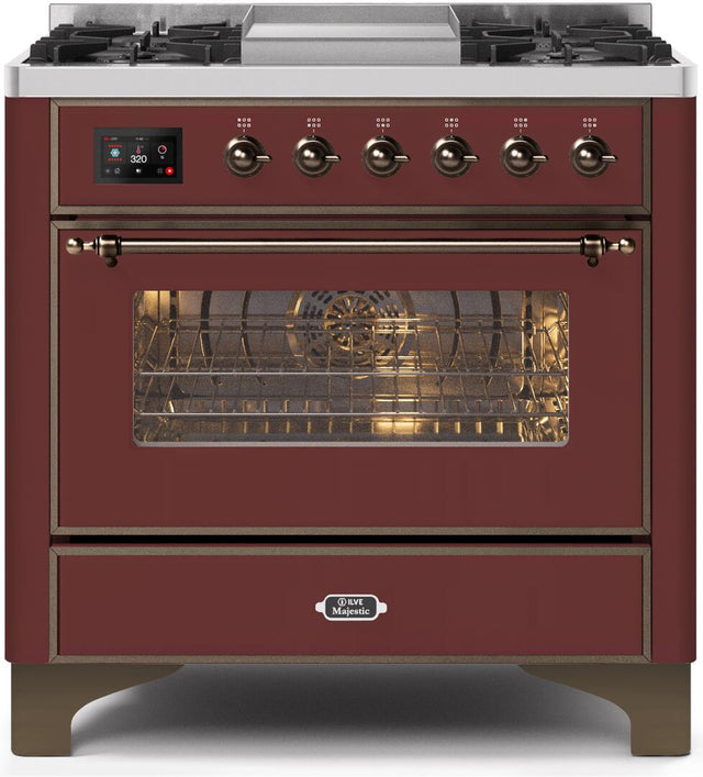 Ilve 36'' Majestic II Dual Fuel Liquid Propane Range