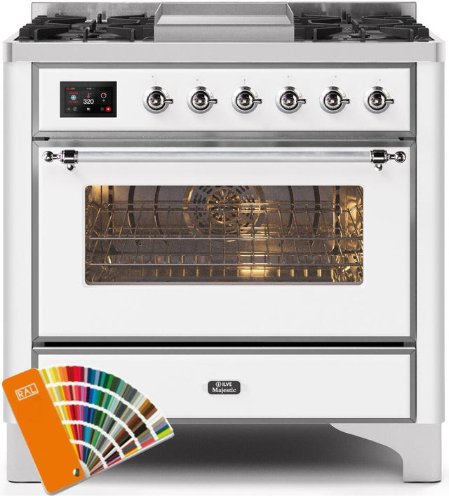 Ilve 36'' Majestic II Dual Fuel Liquid Propane Range
