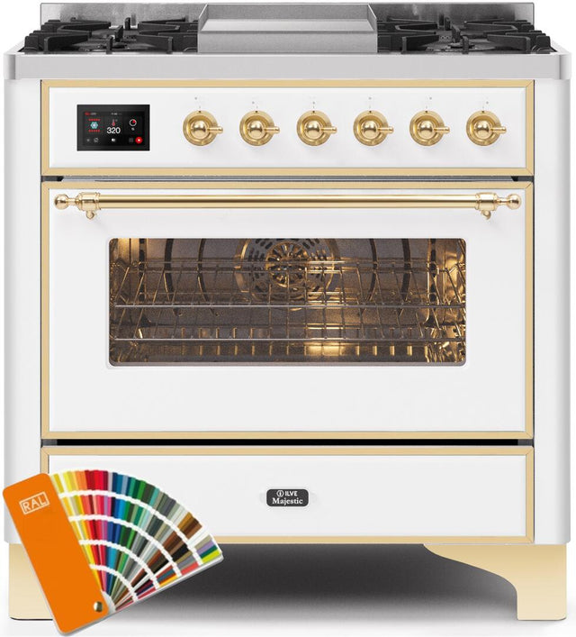 Ilve 36'' Majestic II Dual Fuel Liquid Propane Range