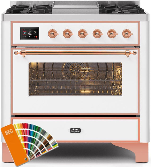 Ilve 36'' Majestic II Dual Fuel Natural Gas Range