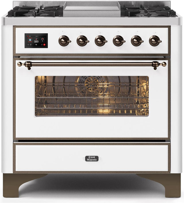 Ilve 36'' Majestic II Dual Fuel Liquid Propane Range