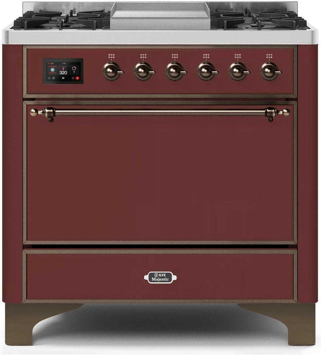 Ilve 36'' Majestic II Dual Fuel Liquid Propane Range