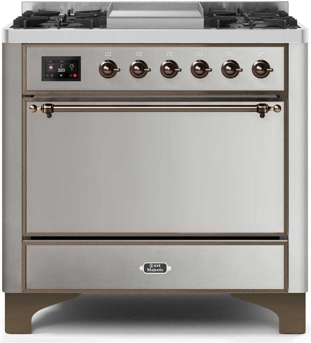 Ilve 36'' Majestic II Dual Fuel Liquid Propane Range