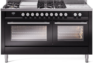 Ilve 60'' Professional Plus II Dual Fuel Liquid Propane Range