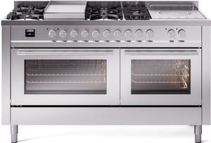 Ilve 60'' Professional Plus II Dual Fuel Liquid Propane Range