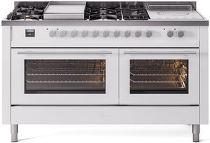 Ilve 60'' Professional Plus II Dual Fuel Liquid Propane Range