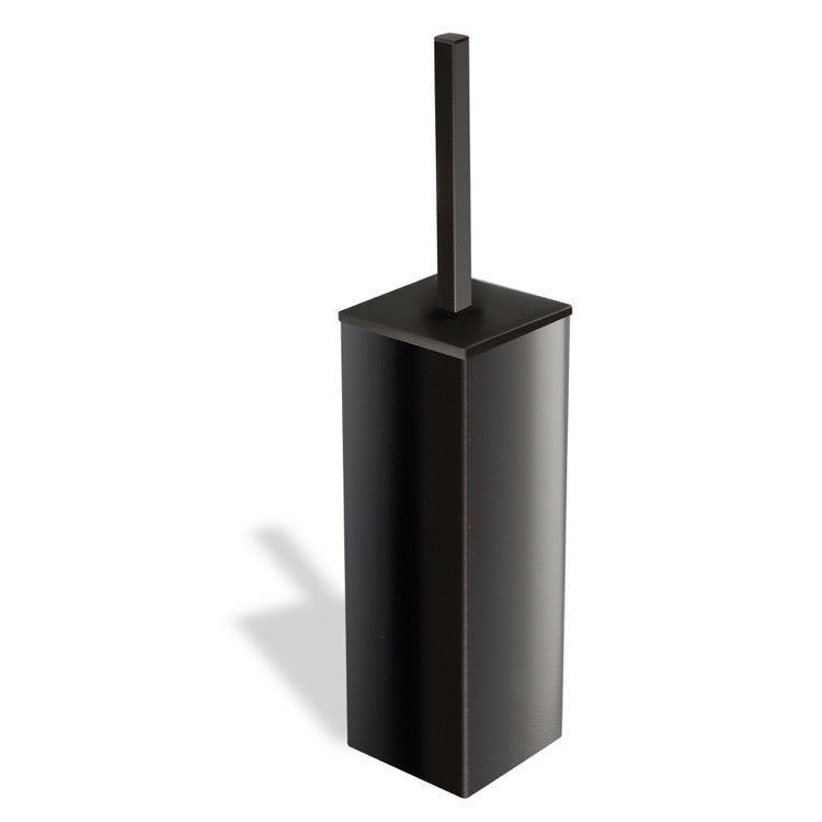 Toilet Brush Holder, Black, Wall Mounted, Square, Brass