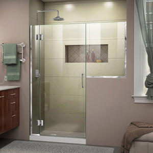 DreamLine Unidoor-X 59-59 1/2 in. W x 72 in. H Frameless Hinged Shower Door in Chrome