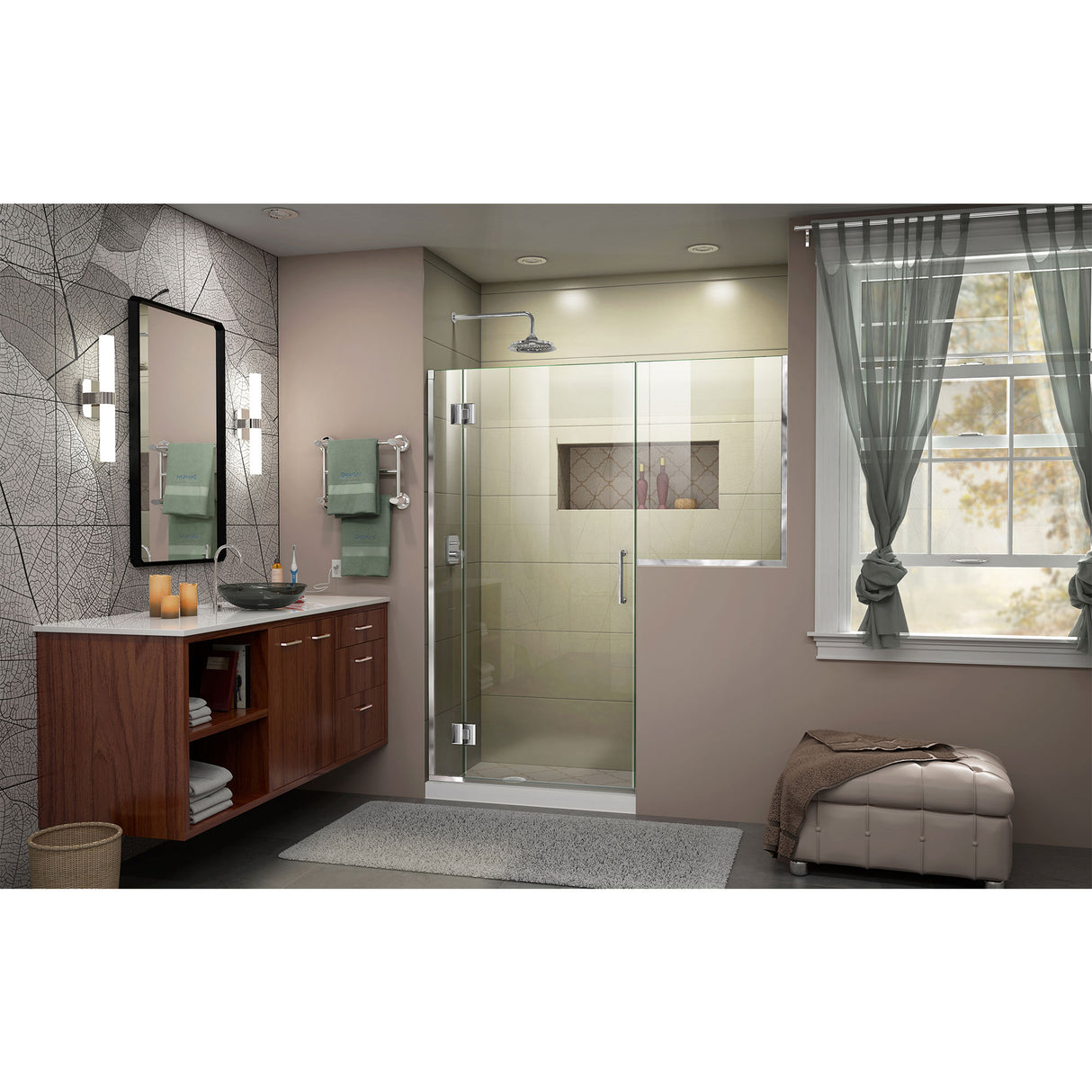 DreamLine Unidoor-X 58-58 1/2 in. W x 72 in. H Frameless Hinged Shower Door in Chrome