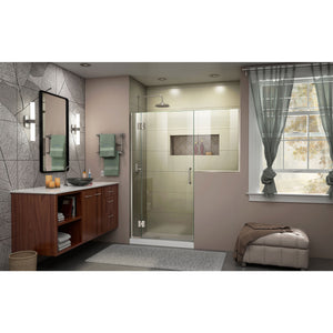 DreamLine Unidoor-X 54-54 1/2 in. W x 72 in. H Frameless Hinged Shower Door in Brushed Nickel