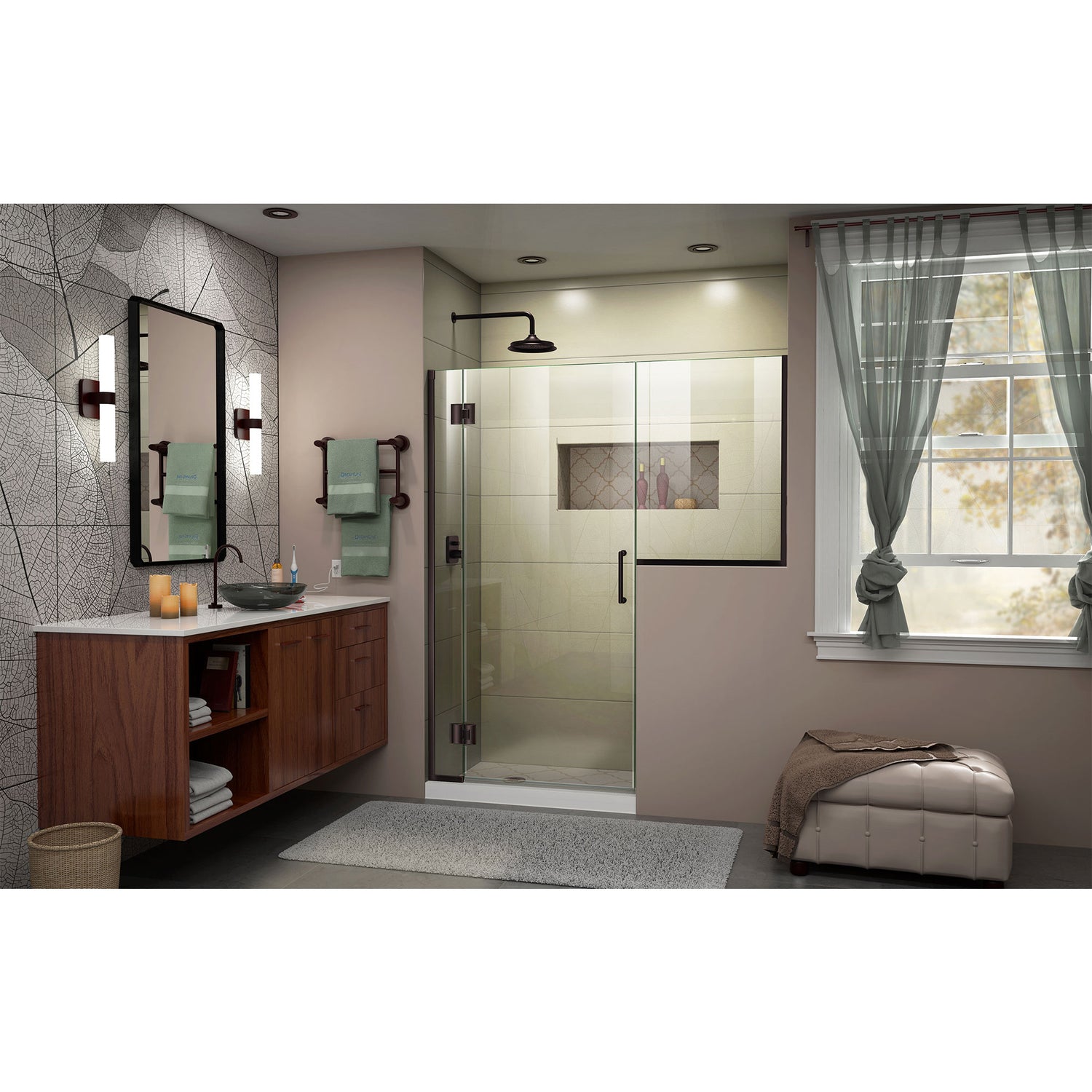 DreamLine Unidoor-X 69-69 1/2 in. W x 72 in. H Frameless Hinged Shower Door in Oil Rubbed Bronze