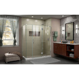 DreamLine Unidoor-X 63 1/2 in. W x 30 3/8 in. D x 72 in. H Frameless Hinged Shower Enclosure in Chrome